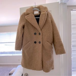 Zara double breasted Sherpa coat. XS.